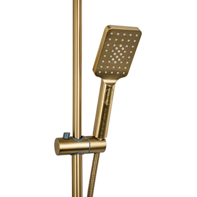 Душевая стойка со смесителем Fabia 9878 матовое золото с длинным изливом