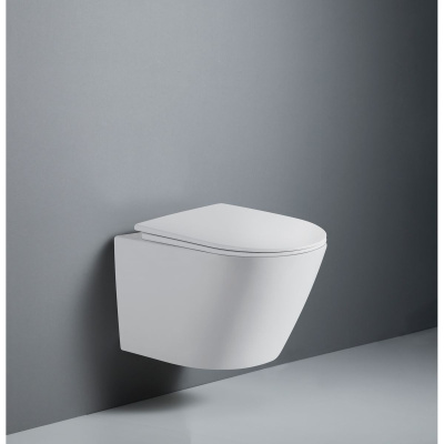 Унитаз подвесной безободковый торнадо D&K Rhein.Bach DT1476516, 500*360*350 мм, сиденье микролифт, белый