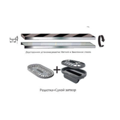 Желоб водоотводящий 800х70 мм TIM ZSt.1122.8002 с решеткой 