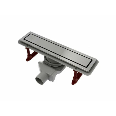 Желоб водоотводящий 400х70 мм TIM ZSt.1133.4002 Evolux Glass белый глянец, 2-сторонняя решетка (мин.1/4)