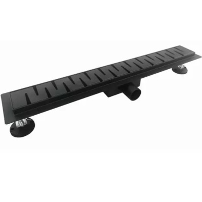 Желоб водоотводящий 400х70 мм TIM BAD464002BK сухой + гидрозатвор, черный матовый (1/4)