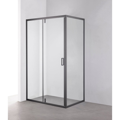 Душевой уголок OLIVE'S DUERO DR-128CR-SW-GB (1200*800*1950мм) прямоугольный, прозрачное стекло 6мм, графит