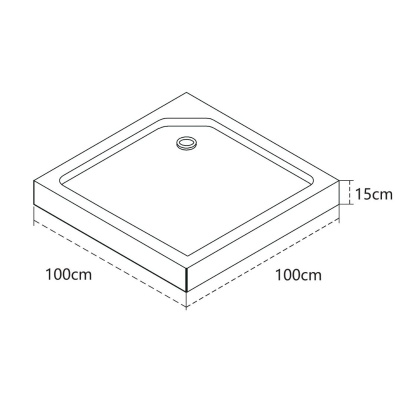 Поддон OLIVE'S P-10015S-WH (1000*1000*150мм) квадратный, с сифоном, белый