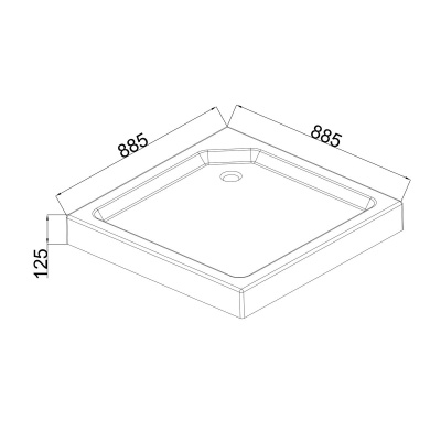 Поддон OLIVE'S MINO B_MN-90PСS-SD-C (900*900*125) квадратный