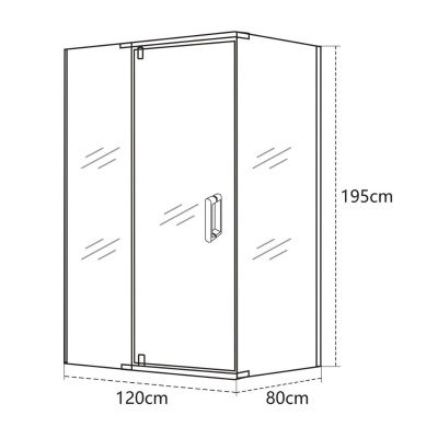 Душевой уголок OLIVE'S VIAR VR-128CS-SW-C (1200*800*1950мм) прямоугольный, прозрачное стекло 6мм, хром
