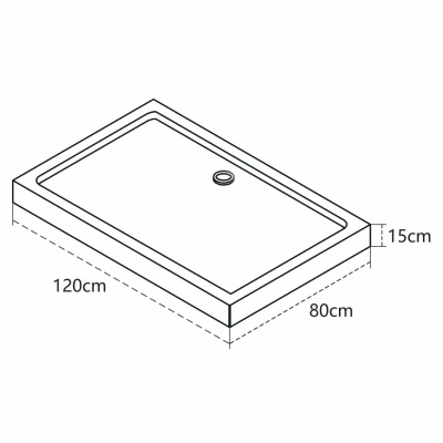 Поддон OLIVE'S P-12815R-WH (1200*800*150мм) прямоугольный, с сифоном, белый