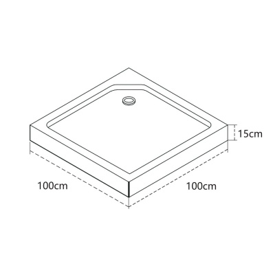 Поддон OLIVE'S P-9015S-WH (900*900*150мм) квадратный, белый