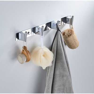 Планка с 4-мя крючками для ванной комнаты Shevanik SG5741 хром (30)