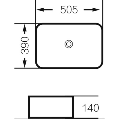 Раковина Grossman GR-4043BW, 505х390х140 мм, черная, белая внутри