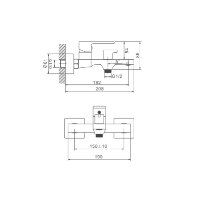 Смеситель для ванны BELZ B60658-5, короткий излив, золото (8)