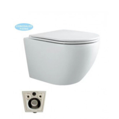 Комплект Инсталляция Knois KN9722000 1080х510х80 мм+Кнопка механическая Knois KN9900024 белая +Унитаз подвесной (Торнадо) Knois KN9722003 безободковый