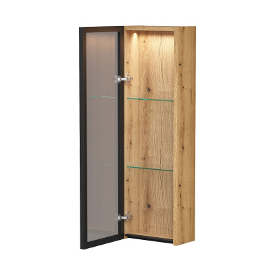 Шкаф со стеклом узкий EQUIL Strong 25.1D, sSTRONG25.1D.R/L-36 дуб эвок