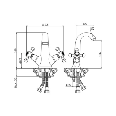 Смеситель для раковины OLIVE’S GIRONA, 01100GR (8)