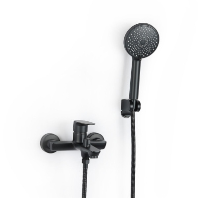 Смеситель для ванны OLIVE’S Tieso 26201TSB, черный, с коротким изливом (8)