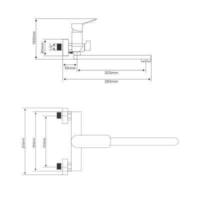 Смеситель для ванны OLIVE’S AVIA AV17221 с длинным изливом (10)