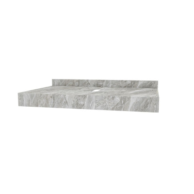 Столешница под раковину керамогранитная 80х50 см Watersense Eva W00287 серый мрамор