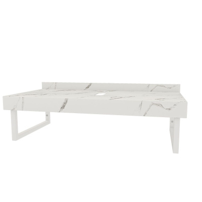 Столешница под раковину керамогранитная 100х50 см Watersense Eva W00284 белый мрамор