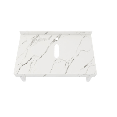 Столешница под раковину керамогранитная 80х50 см Watersense Eva W00282 белый мрамор