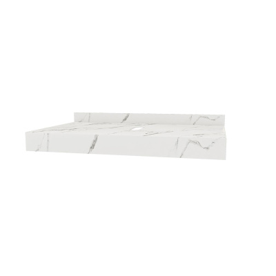 Столешница под раковину керамогранитная 80х50 см Watersense Eva W00282 белый мрамор