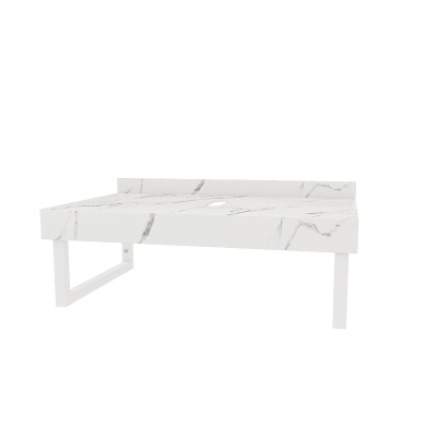 Столешница под раковину керамогранитная 80х50 см Watersense Eva W00282 белый мрамор