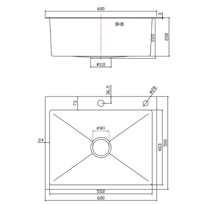 Мойка для кухни врезная Fmark FSC6050C матовое золото из нержавеющей стали, 60*50 см с сифоном