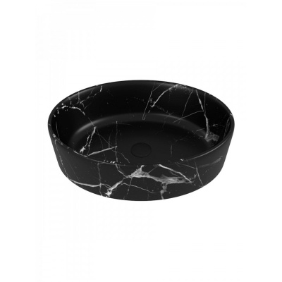 Раковина накладная Watersense Amelia 50 W00771 505х360х140 мм мрамор черный матовый