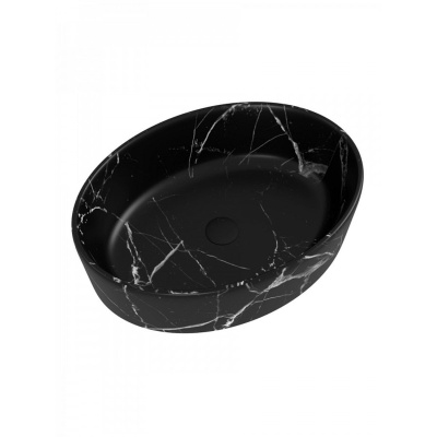 Раковина накладная Watersense Amelia 50 W00771 505х360х140 мм мрамор черный матовый