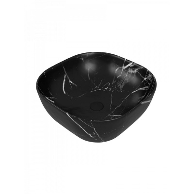Раковина накладная Watersense Rita 41 artceramic W00764 410х410х140 мм мрамор черный матовый