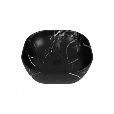 Раковина накладная Watersense Rita 41 artceramic W00764 410х410х140 мм мрамор черный матовый