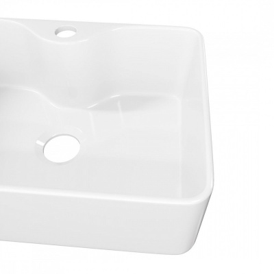 Раковина накладная Watersense Eva Mini 41 W00169 405х300х130 мм с полочкой под смеситель, белая