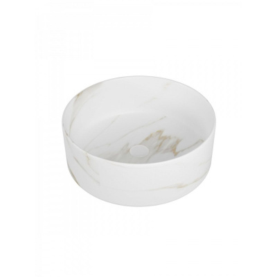 Раковина накладная Watersense Milana D35 W00761 360х360х125 мм мрамор белый матовый