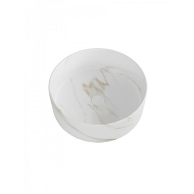 Раковина накладная Watersense Milana D35 W00761 360х360х125 мм мрамор белый матовый