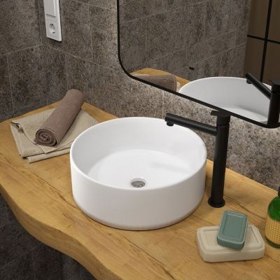 Раковина накладная Watersense Milana D35 W00008 355х355х120 мм белая