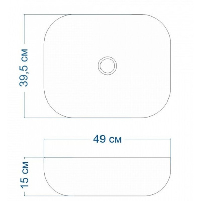 Раковина накладная Watersense Rita 50 W00016 490х395х150 мм белая