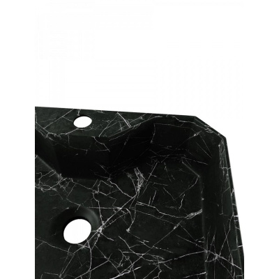 Раковина накладная Watersense Paula 50 W00755 500х370х135 мм с полочкой под смеситель, черный мрамор