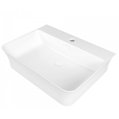 Раковина накладная Watersense Alina 55 W00775 555х410х140 мм с полочкой под смеситель, белая