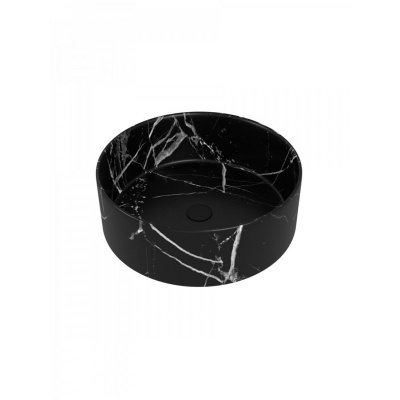 Раковина накладная Watersense Milana D35 W00762 360х360х125 мм мрамор черный матовый