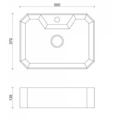 Раковина накладная Watersense Paula 50 W0075 500х370х135 мм черный мрамор