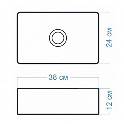 Раковина накладная Watersense Eva Mini 38 W00010 380х240х120 мм белая
