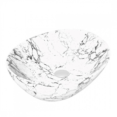 Раковина накладная Watersense Amelia 40 W00067 410х335х145 мм белый мрамор