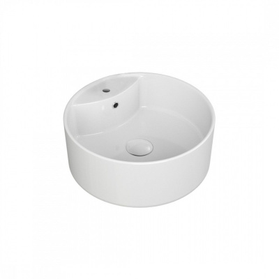 Раковина накладная Watersense Milana S D40 W00007 400х400х145 мм с полочкой под смеситель, белая