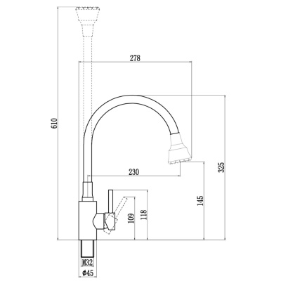 Смеситель для кухни Fmark FS8288H-12 с гибким изливом, бежевый (6)