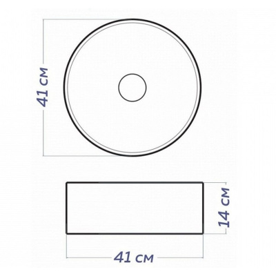 Раковина накладная Watersense Milana D41 W00006 410х410х140 мм белая