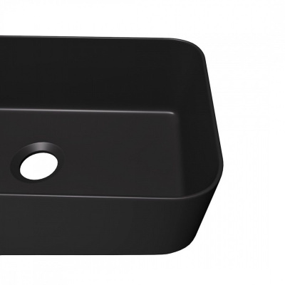 Раковина накладная Watersense Eva Mini 48 W00172 480х295х135 мм черная матовая