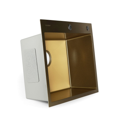 Мойка для кухни врезная G.lauf GL-6050KG золотая из нержавеющей стали, 60*50 см без сифона