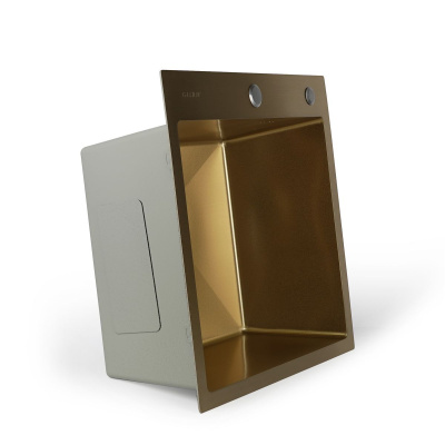 Мойка для кухни врезная G.lauf GL-5050KG золотая из нержавеющей стали, 50*50 см без сифона