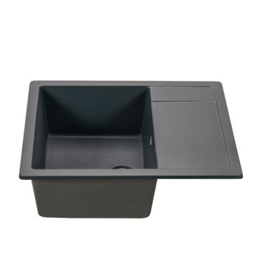 Мойка для кухни врезная SimGran Q-18 тёмно-серая из кварцистик, 65*50.3 см без сифона