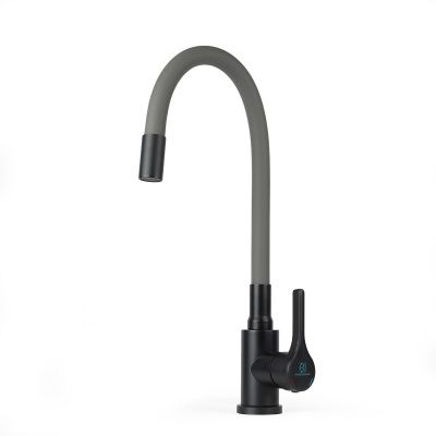 Смеситель для кухни Wasser Zimmer ZM-7781-2H-757 черный, гибкий излив графит, SUS304 (12)