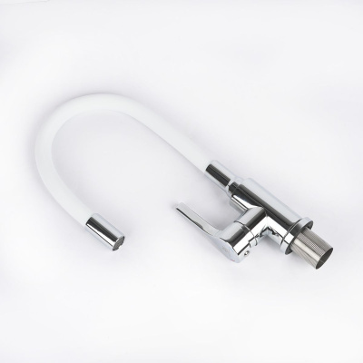Смеситель для кухни Wasser Zimmer ZM-7781-2-768 хром, гибкий излив белый, SUS304 (12)