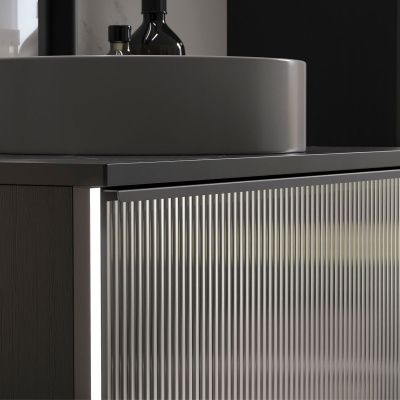 Тумба для ванны подвесная EQUIL Stoune 80.1Y дуб черный tpSTOUNE80.1Y-35 с раковиной 110AMDH